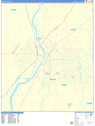 Idaho Falls Wall Map Basic Style 2024
